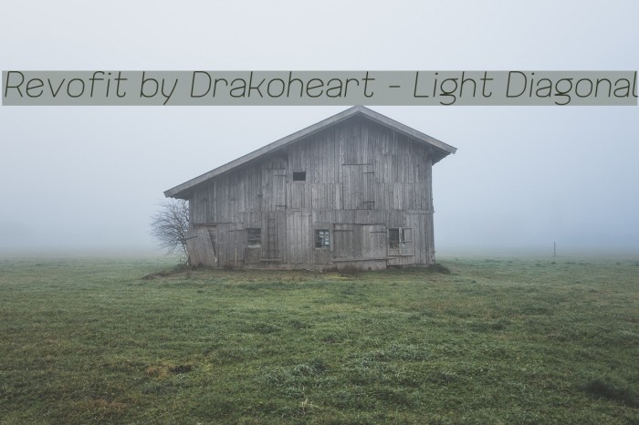 Revofit by Drakoheart - Light Diagonal Font examples