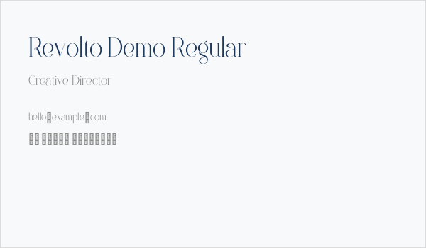 Revolto Demo Regular Business Card