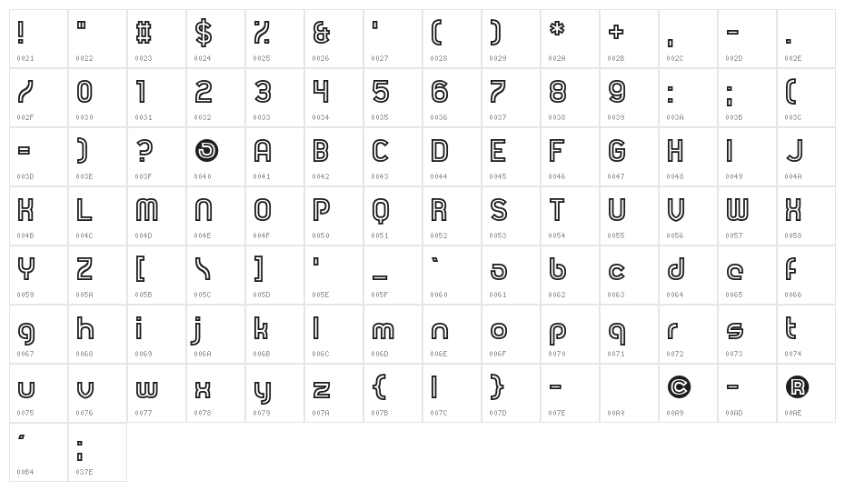 Revolution Will Be Hypnotised Character Map