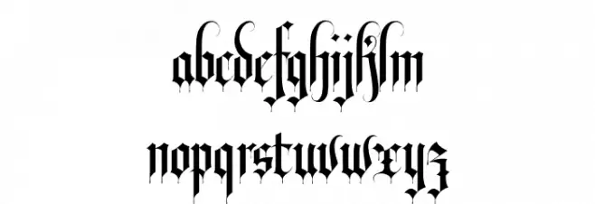 RevolverBlackletter-Regular Caratteri MINUSCOLO