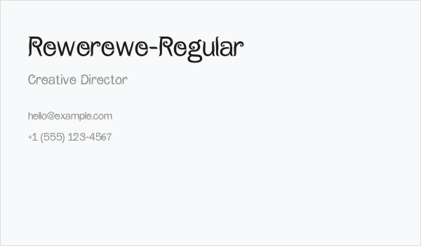Rewerewe-Regular Business Card