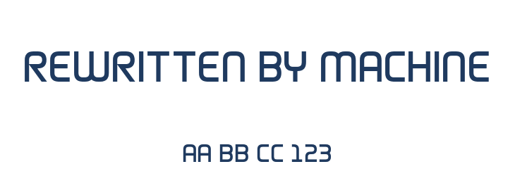 Rewritten By Machine Font Preview