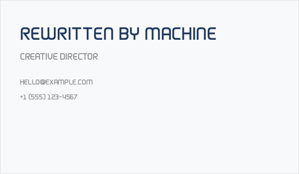 Rewritten By Machine Business Card