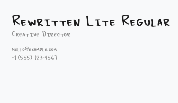 Rewritten Lite Regular Business Card