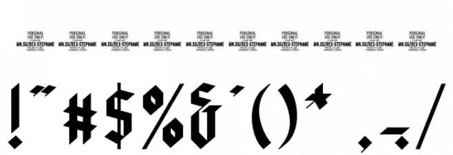 Rex Stephane PERSONAL USE Regular Font OTHER CHARS