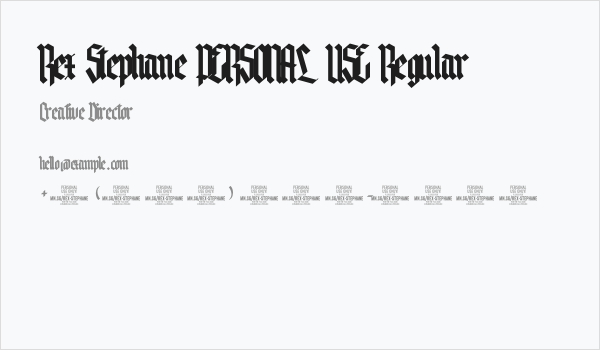 Rex Stephane PERSONAL USE Regular Business Card