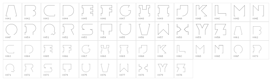 Rexic-Regular Character Map