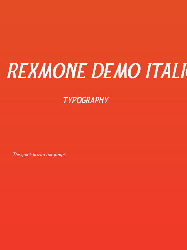 Rexmone DEMO Italic Poster