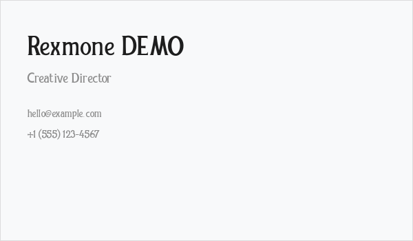 Rexmone DEMO Business Card