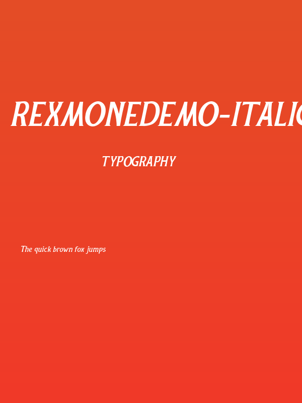 RexmoneDEMO-Italic Poster