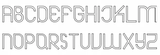 Reyburn Demo Outline Font UPPERCASE