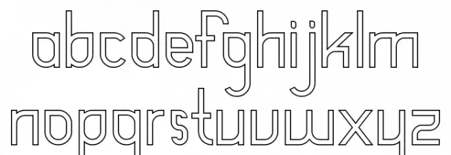 Reyburn Demo Outline Schriftart Kleinbuchstaben