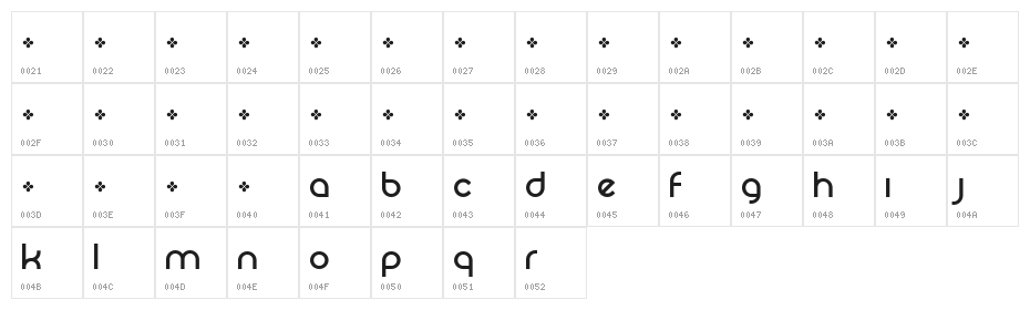 Rezland Logotype Font Character Map