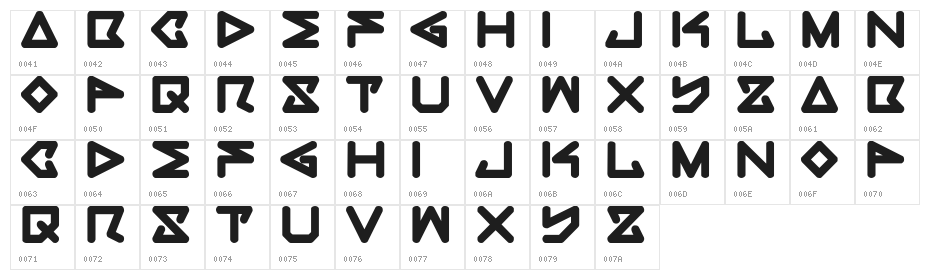 rec Bold Character Map
