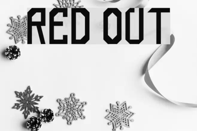 red out Font examples