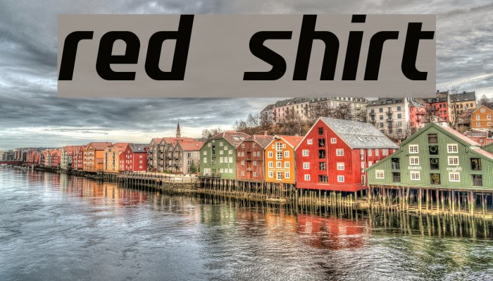 red shirt Font examples