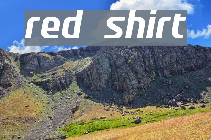 red shirt Font examples