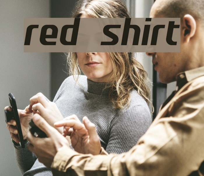 red shirt Font examples
