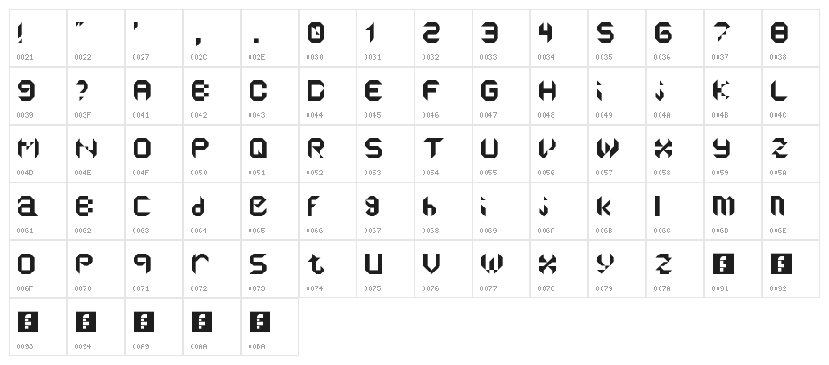 reflectors Regular Character Map