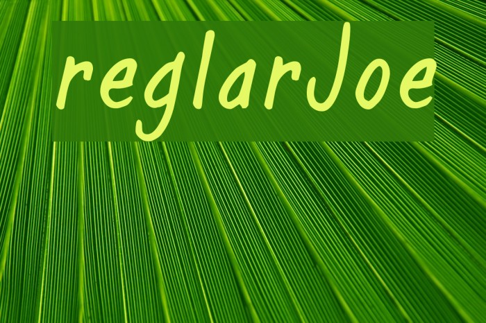 regularJoe Font examples