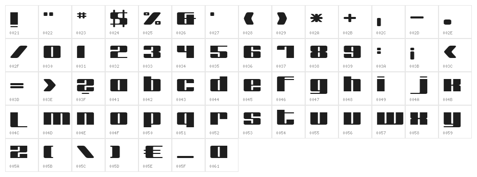 remakeoffabulous3 Bold Character Map