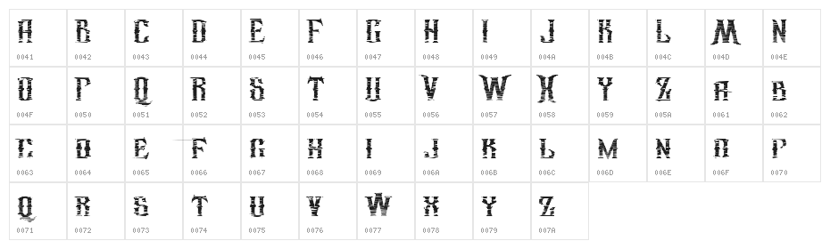 republic_stroke Character Map