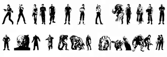 resident evil characters Шрифта ВЕРХНИЙ