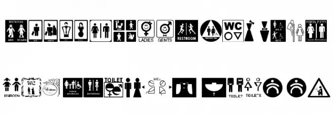 restroom signs tfb Caratteri MAIUSCOLE