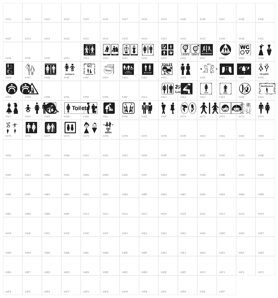 restroom signs tfb Character Map