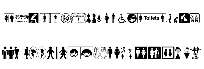 restroom signs tfb Font LOWERCASE