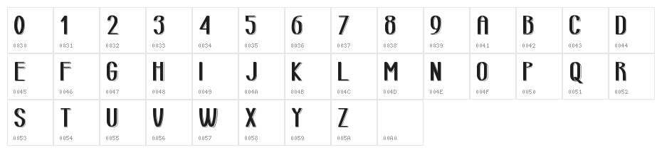 retro lined area__demo-version Character Map