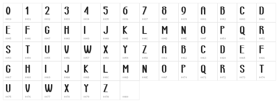 retro lined area_demo-version Character Map