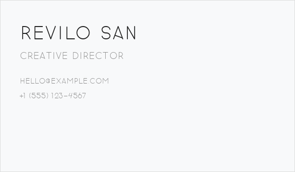 revilo san Business Card