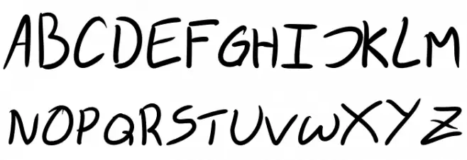 rev's messy handwriting Font Litere mari