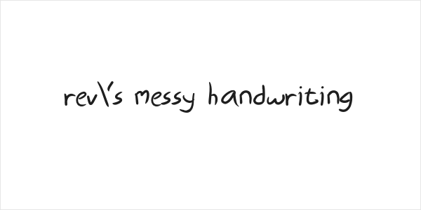 rev's messy handwriting Logo