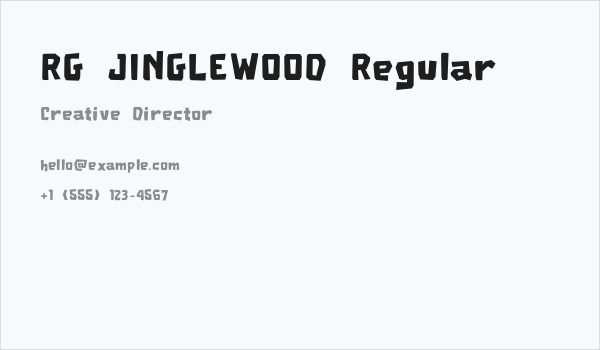 RG JINGLEWOOD Regular Business Card