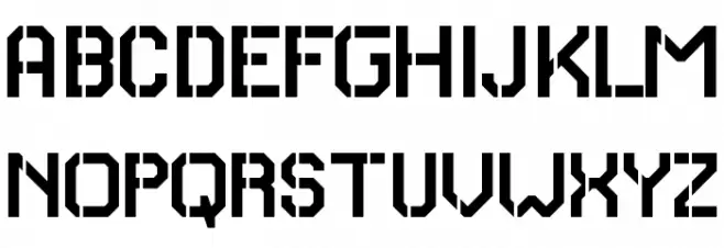 RH Carrier Stencil Font Litere mari