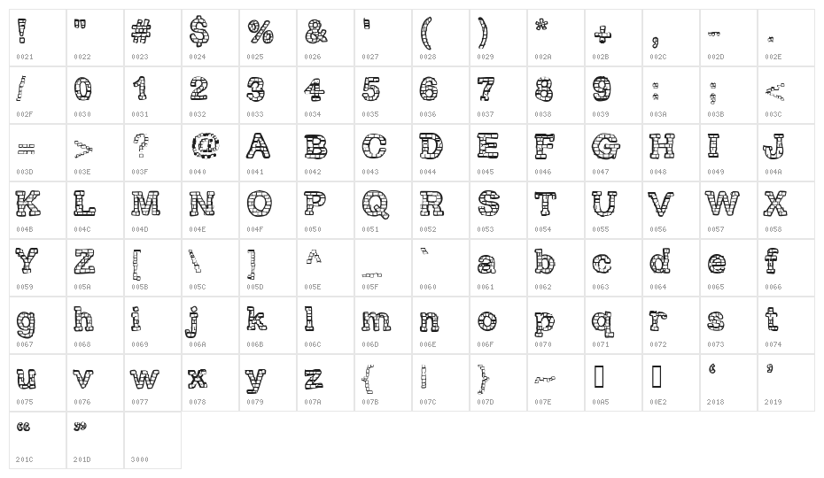 RHBrickhausProto-VERTEBRA Character Map