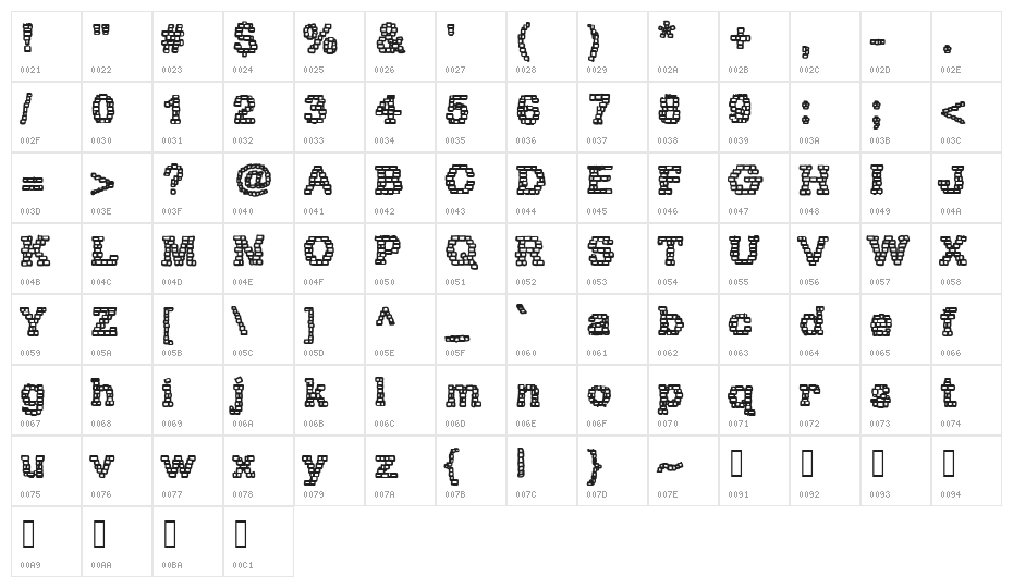 RHBrickhausProto-ZOA Character Map