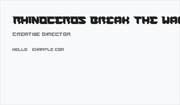 RHINOCEROS Break THE Wall Business Card