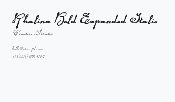 Rhalina Bold Expanded Italic Business Card