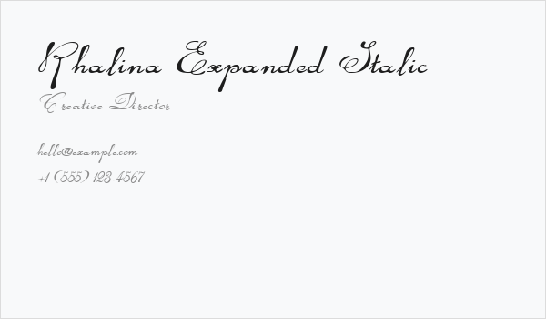 Rhalina Expanded Italic Business Card