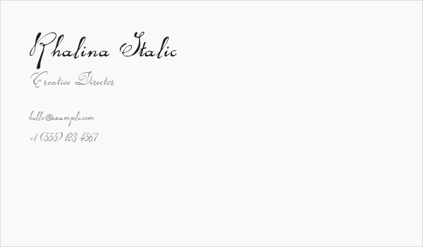 Rhalina Italic Business Card