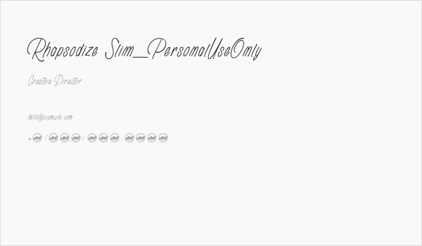 Rhapsodize Slim_PersonalUseOnly Business Card