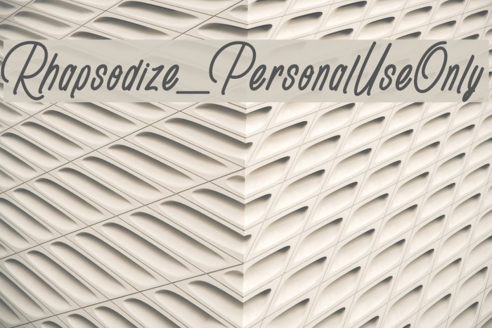 Rhapsodize_PersonalUseOnly Font examples