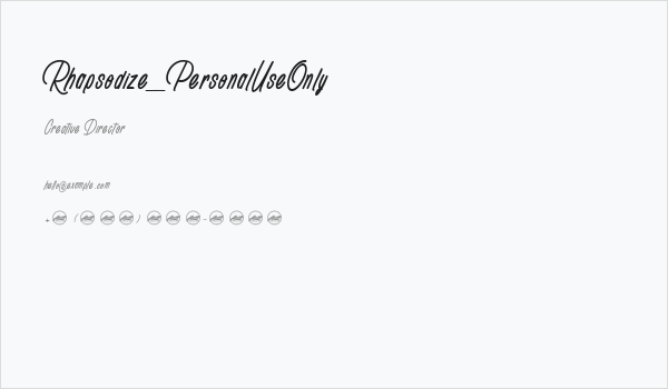 Rhapsodize_PersonalUseOnly Business Card