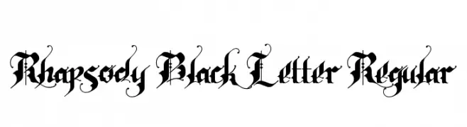 Rhapsody Black Letter Regular  नि: शुल्क फ़ॉन्ट्स डाउनलोड