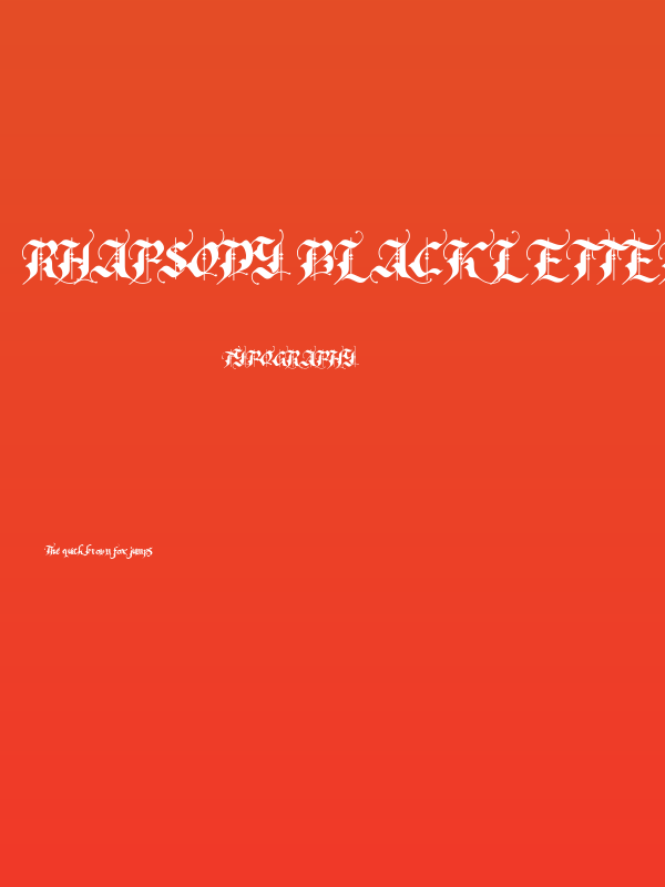 Rhapsody Black Letter Regular Poster