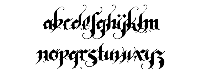 Rhapsody Black Letter Regular Font LOWERCASE