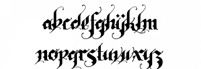 Rhapsody Black Letter Regular 字体 小写